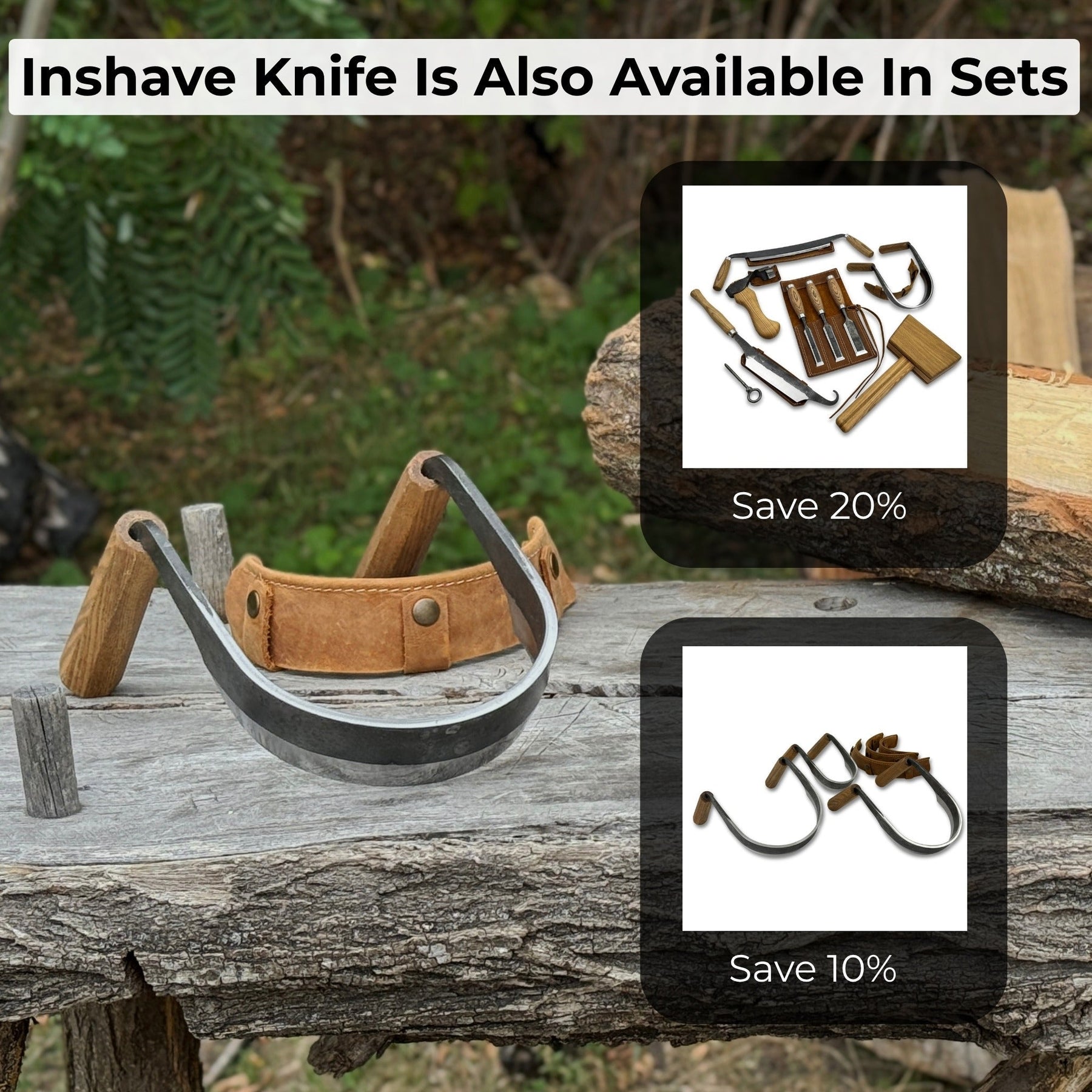 Inshave (Half-Rounded Drawknife), 13 cm (5.1 inches)