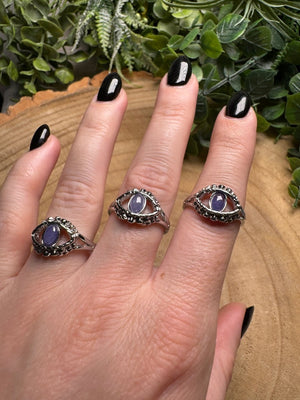 Iolite Evil Eye Ring Adjustable