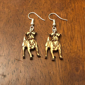 Jack Russell Terrier Wooden Dangle Earrings | Dog Lover Jewelry
