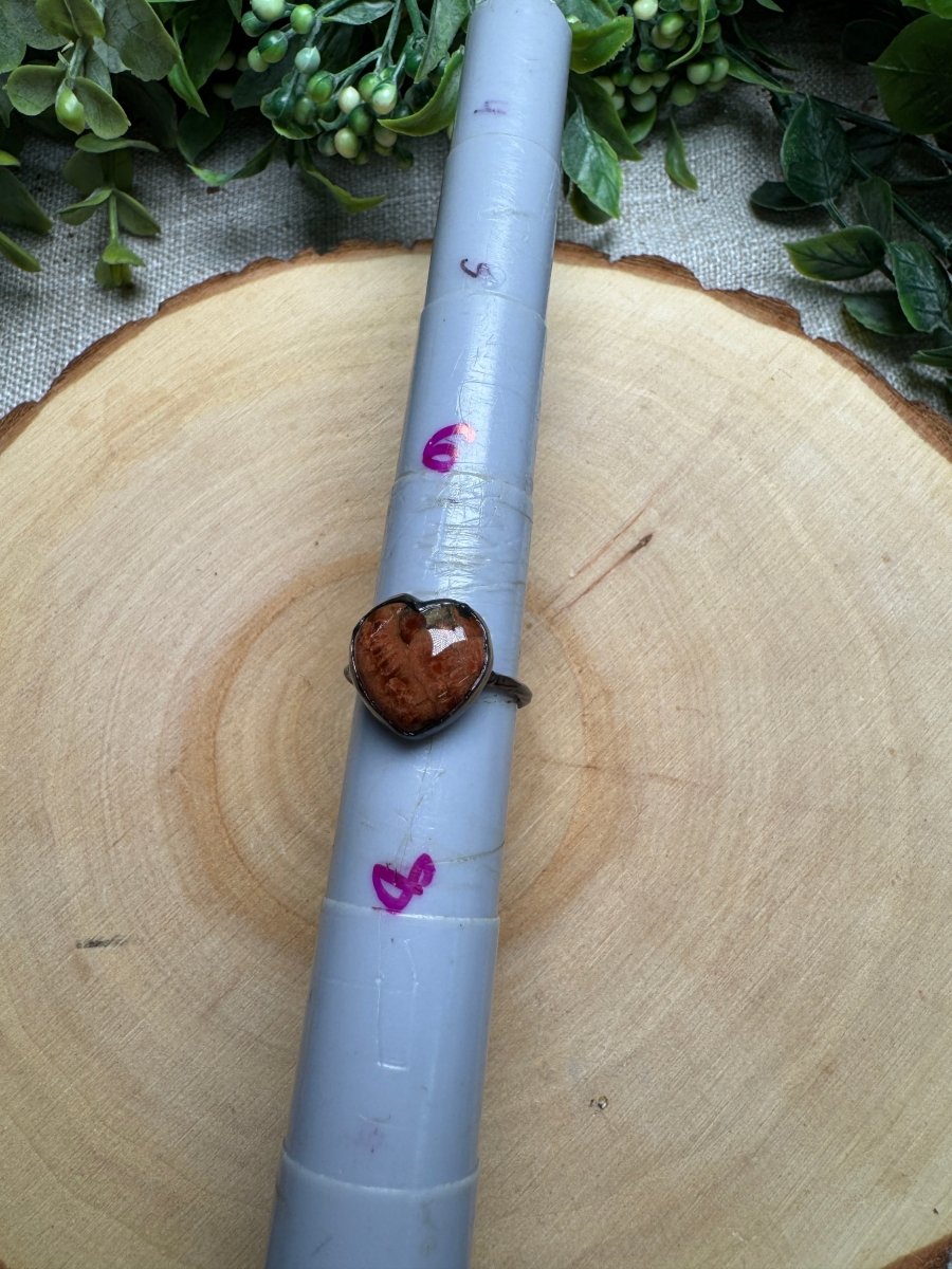 Jasper Heart Ring Size 7