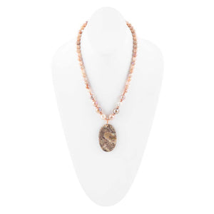 Jasper Slab in Pink Necklace