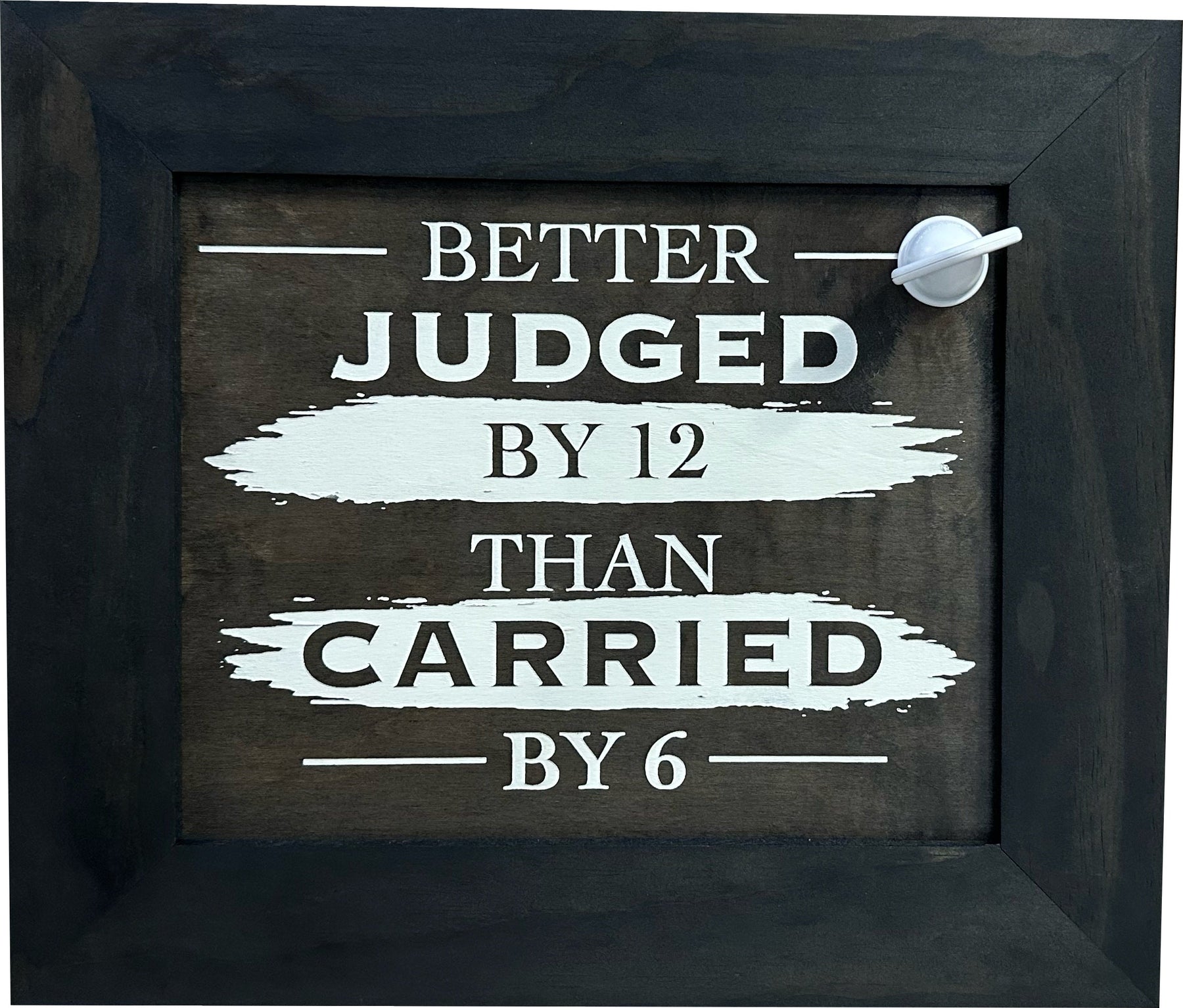 Better Judged by 12 Than Carried by 6 Gun Concealment Furniture - Handcrafted Hidden Gun Storage Wall Decor - Hidden Safe Furniture with Magnetic Lock for Quick Access & Storage