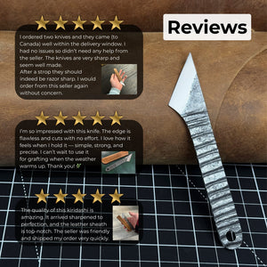 Kiridashi Knife - Razor-Sharp Carbon Steel Blade with Leather Sheath