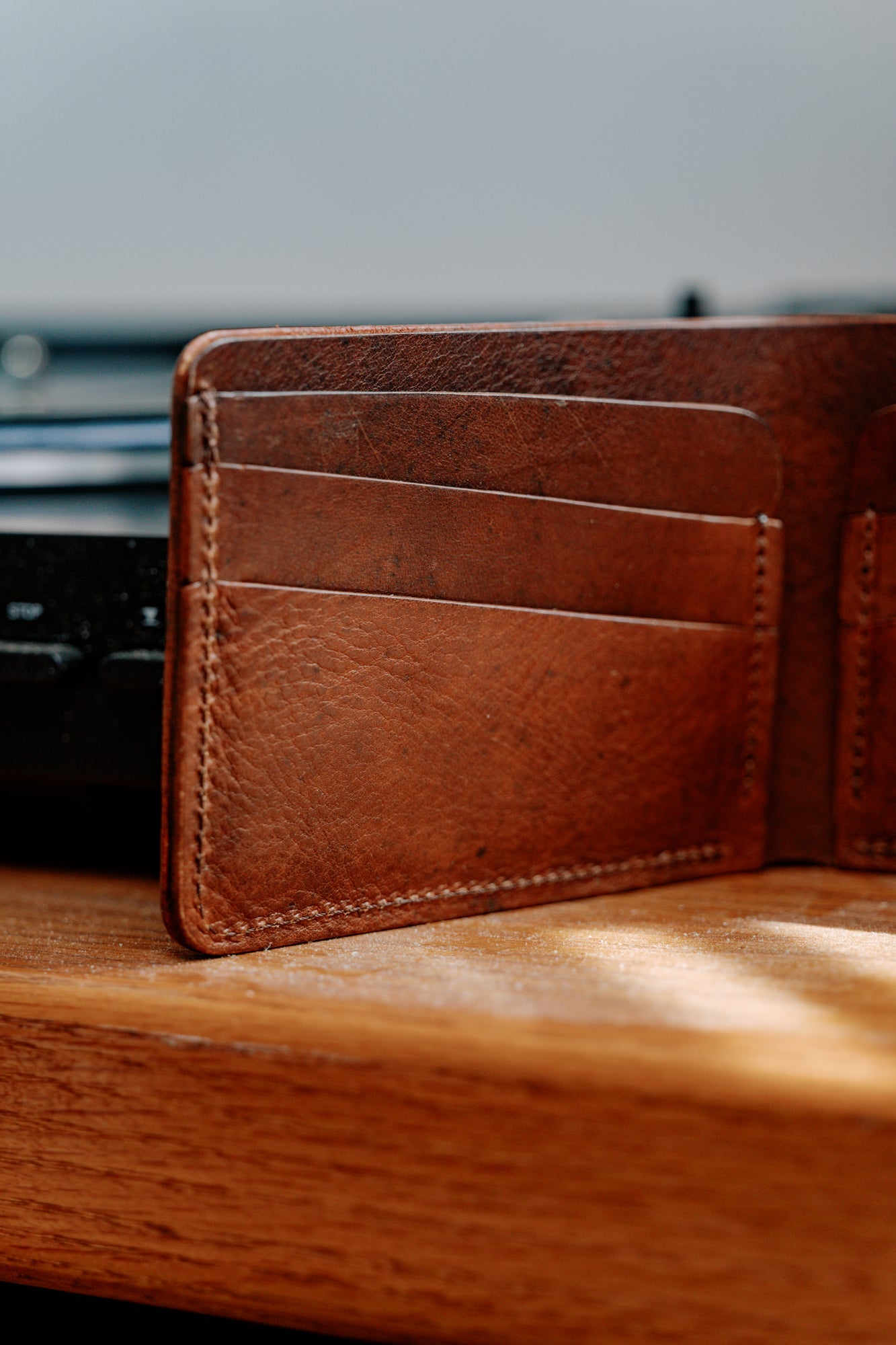 Klein Wallet - Cognac by Loyal Stricklin, handmade leather goods detail photo 4