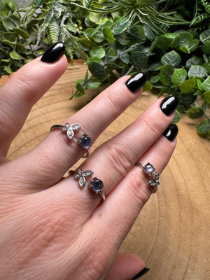 Kunzite Butterfly Ring Adjustable