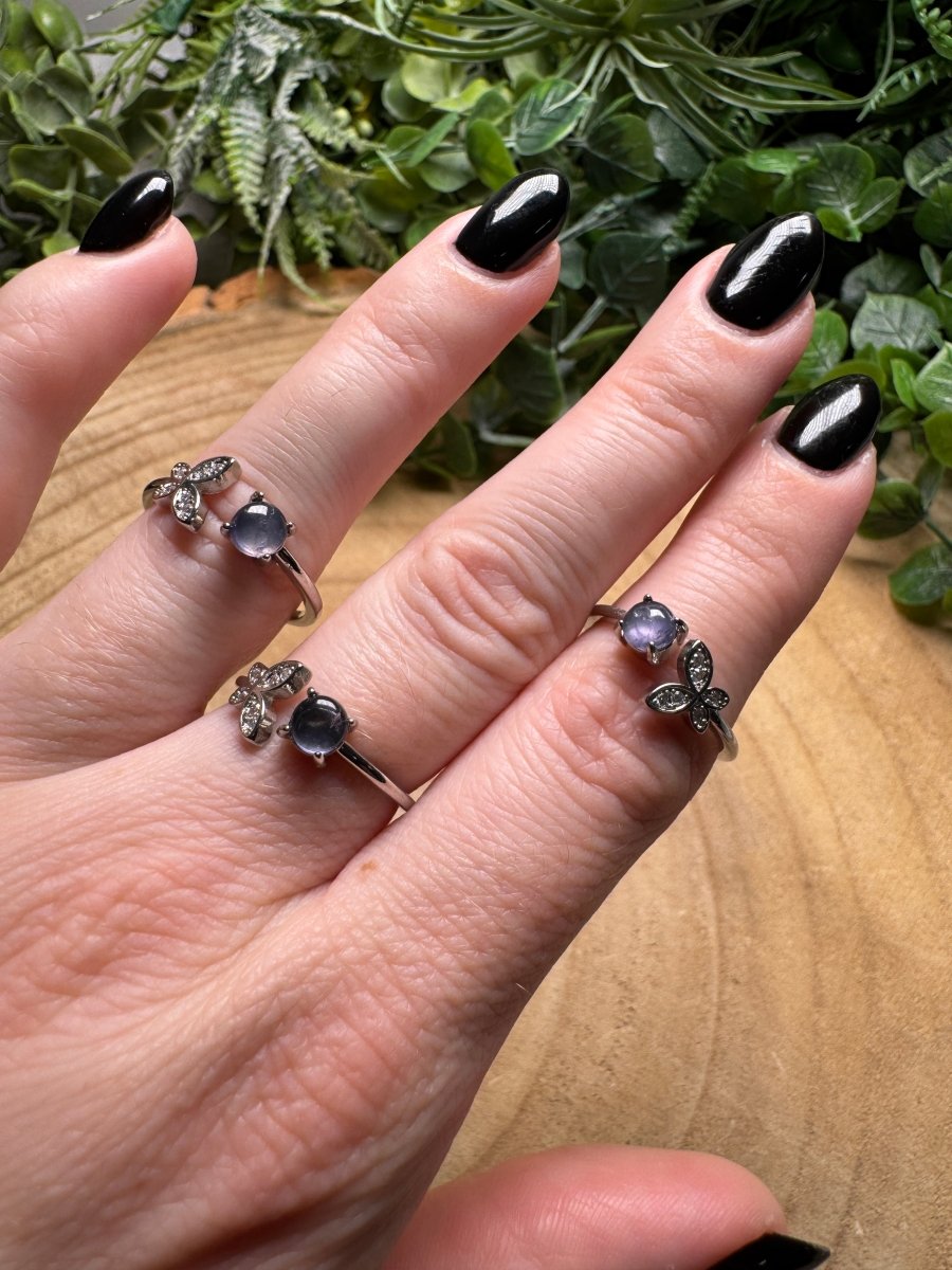 Kunzite Butterfly Ring Adjustable