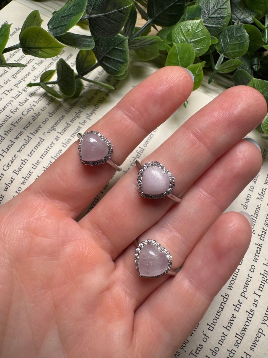 Kunzite Heart Adjustable Ring