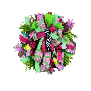 Spring Easter Wreath | Pink, Yellow & Green Tulips by Bouge Creations, view 7