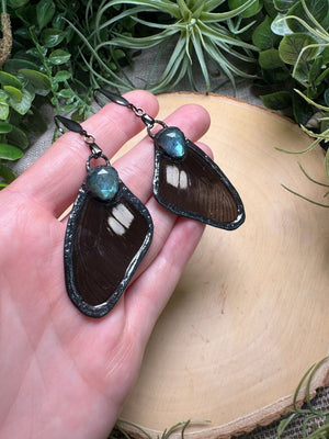 Labradorite and Butterfly Wing Earrings