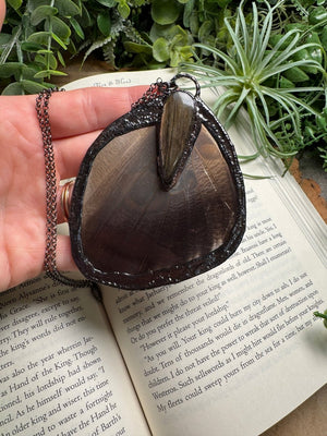 Labradorite and Giant Moth Wing Necklace (reversible)