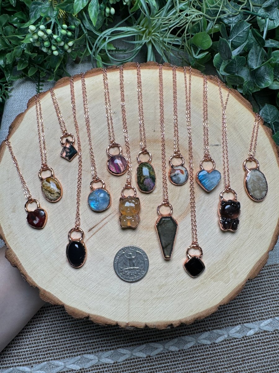 Labradorite Coffin Necklace