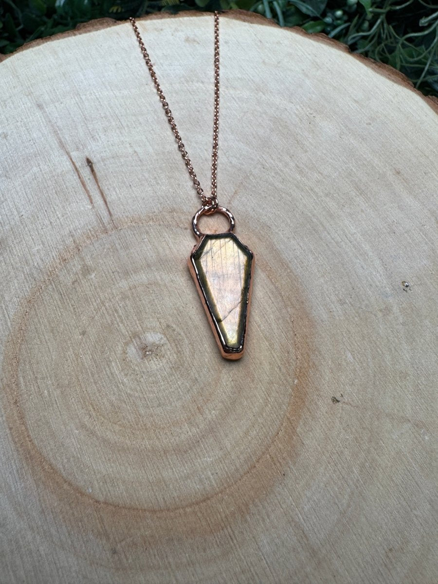 Labradorite Coffin Necklace