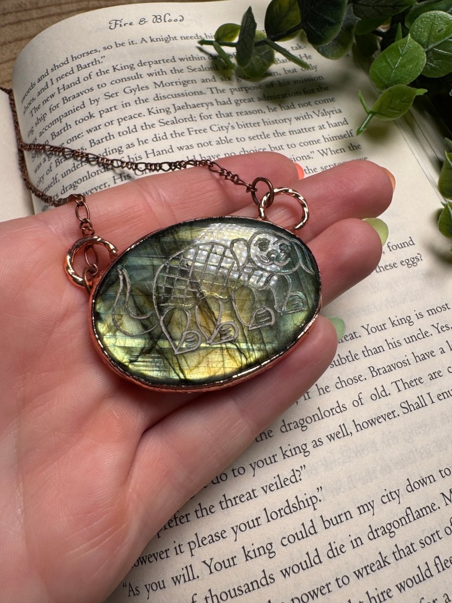 Labradorite Dog Necklace