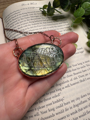 Labradorite Dog Necklace