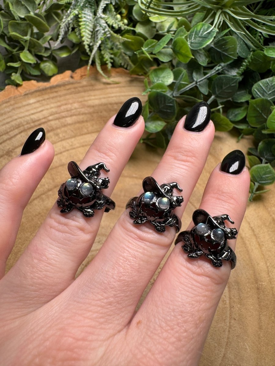 Labradorite Jack-o-Lantern Ring Adjustable