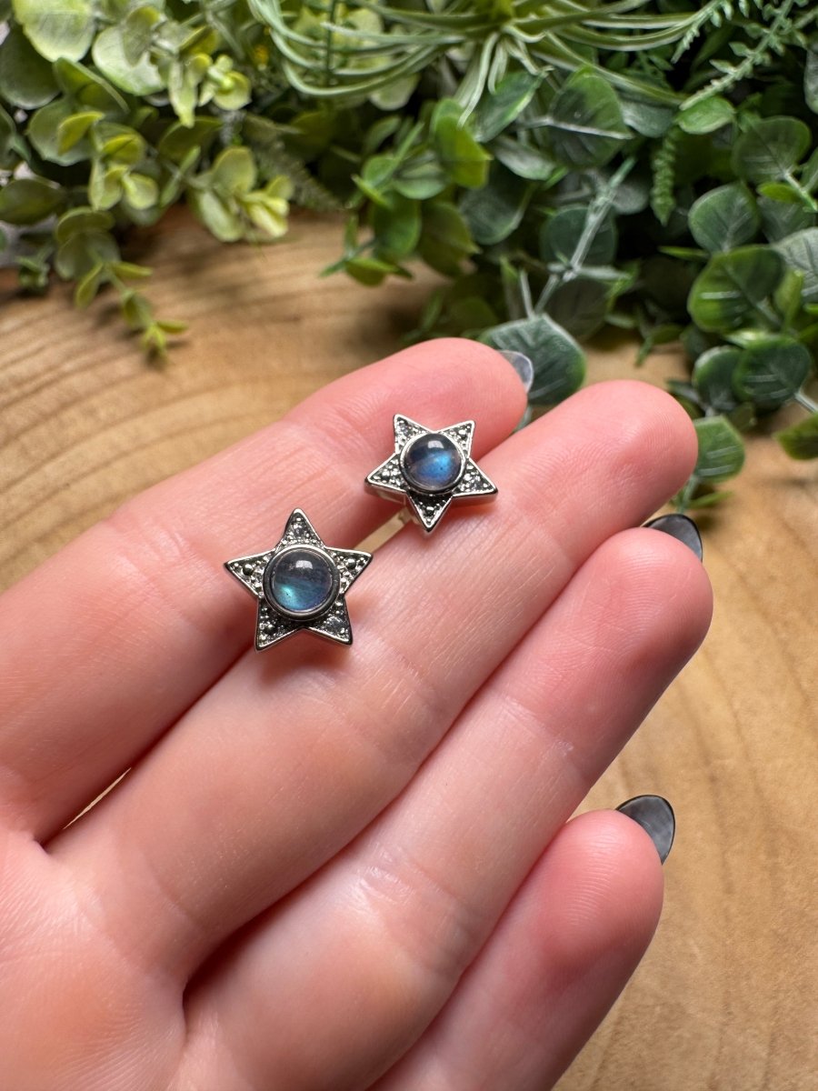 Labradorite Star Stud Earrings