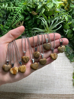 Landscape Jasper Heart Necklace