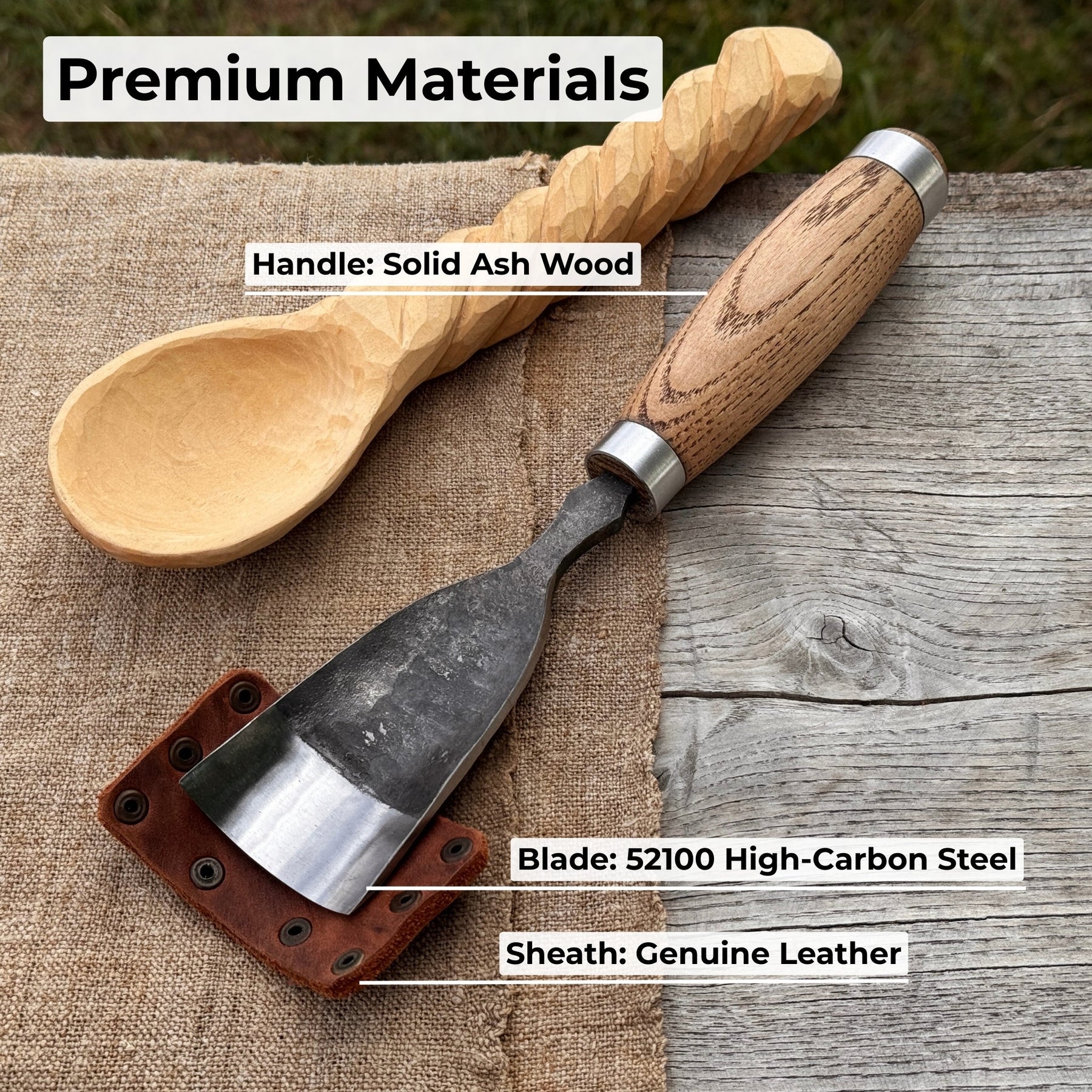 Large Straight Gouge (Rounded Chisel), 10 - 45 mm (0.4 - 1.8 inches)