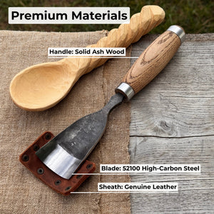Large Straight Gouge (Rounded Chisel), 10 - 45 mm (0.4 - 1.8 inches)
