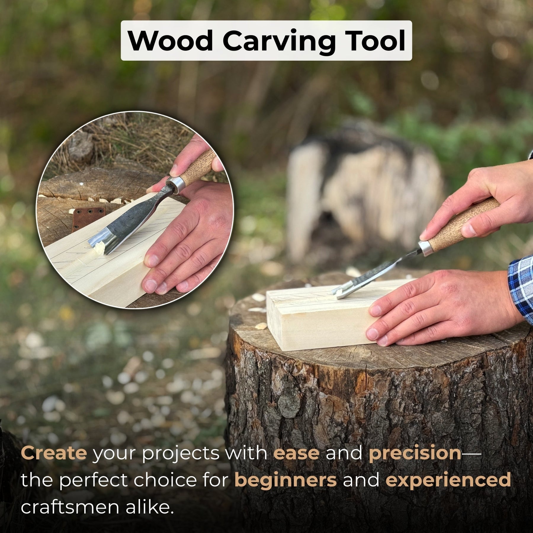 Large Straight Gouge (Rounded Chisel), 10 - 45 mm (0.4 - 1.8 inches)
