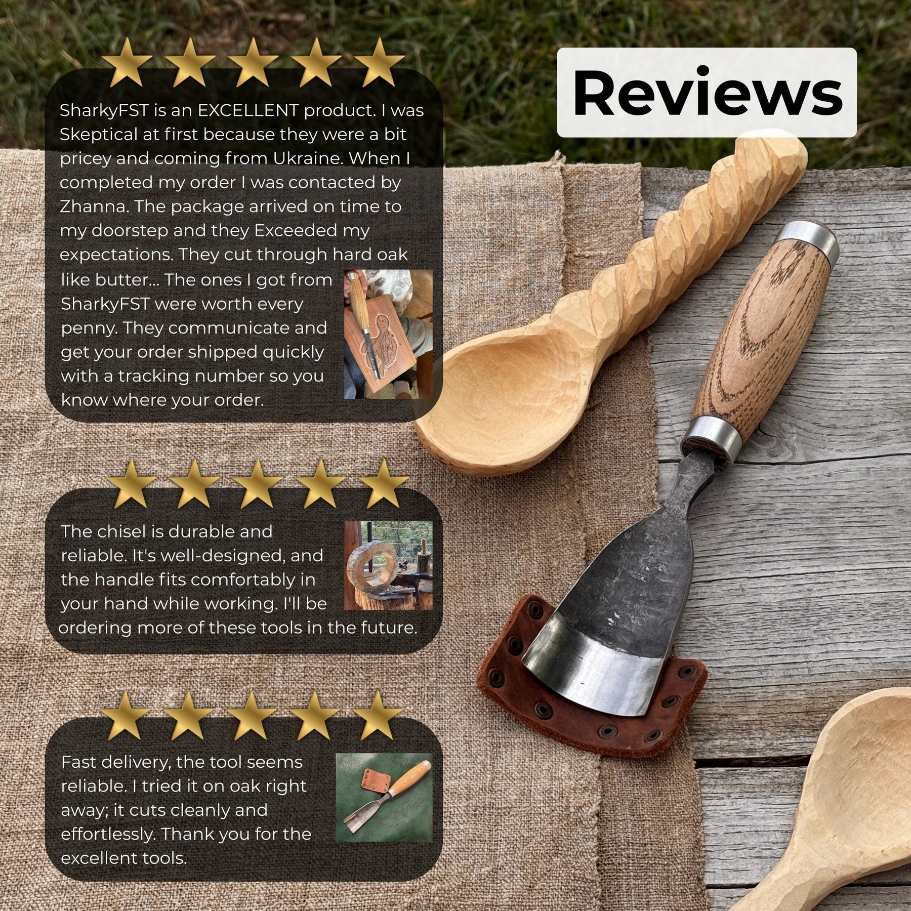 Large Straight Gouge (Rounded Chisel), 10 - 45 mm (0.4 - 1.8 inches)