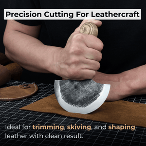 Leather Round (Half Moon) Knife, 10.5 cm (4.1 inches)