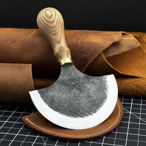 Leather Round (Half Moon) Knife, 10.5 cm (4.1 inches)