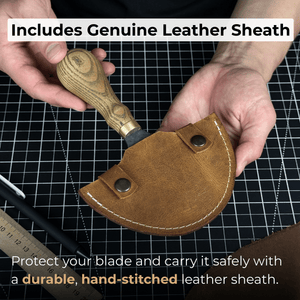 Leather Round (Half Moon) Knife, 10.5 cm (4.1 inches)