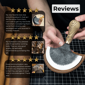 Leather Round (Half Moon) Knife, 10.5 cm (4.1 inches)