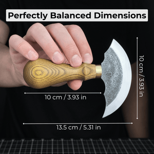 Leather Round Knife, 10 cm (3.9 inches)