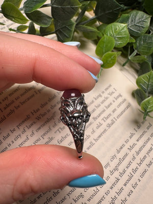 Lepidolite Medusa Adjustable Ring