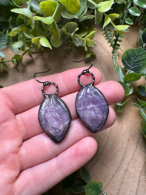 Lepidolite Yoni Earrings