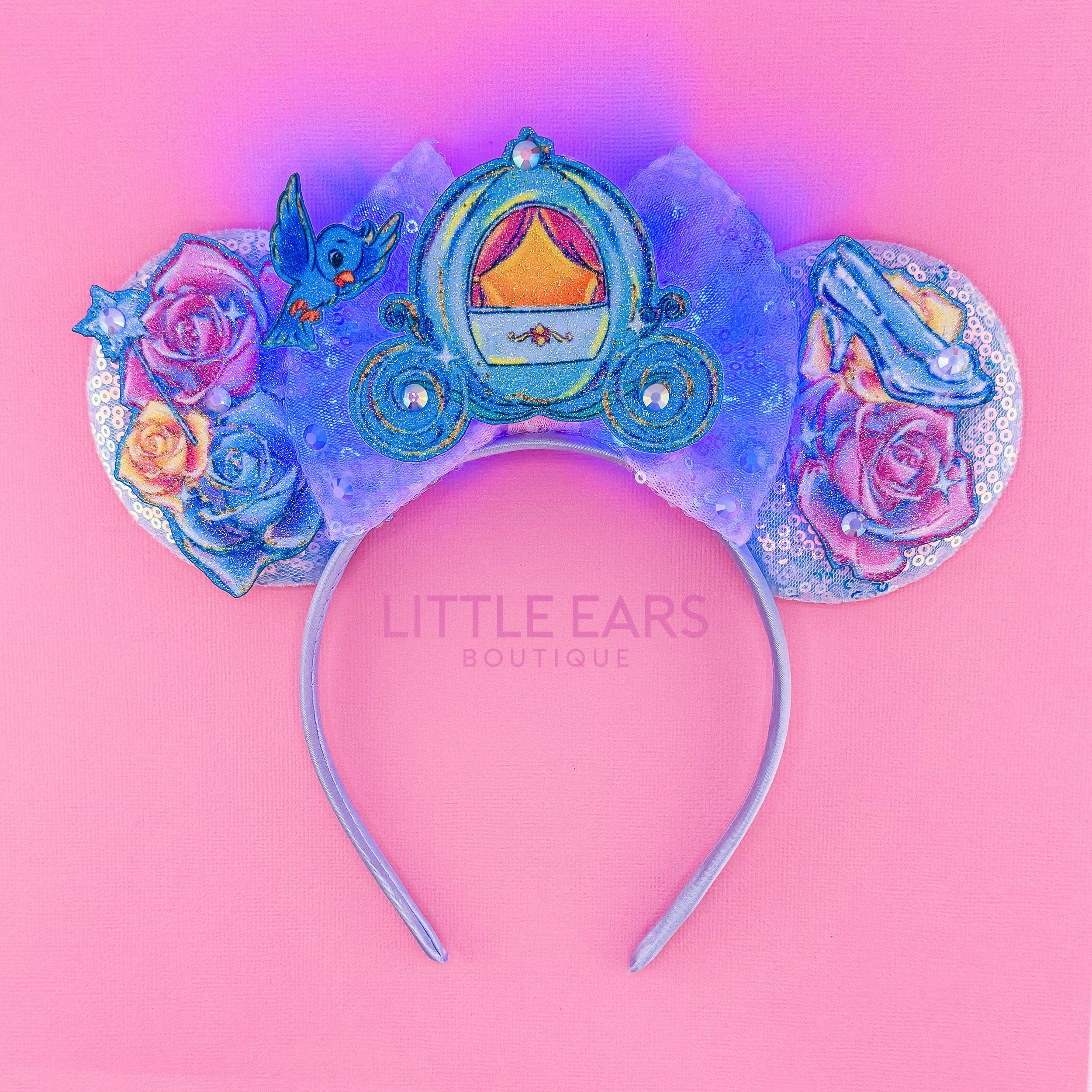 Light up Cinderella princess theme park ears by Little Ears Boutique