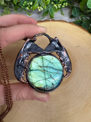 Lilith- Mink Jawbone and Labradorite Necklace