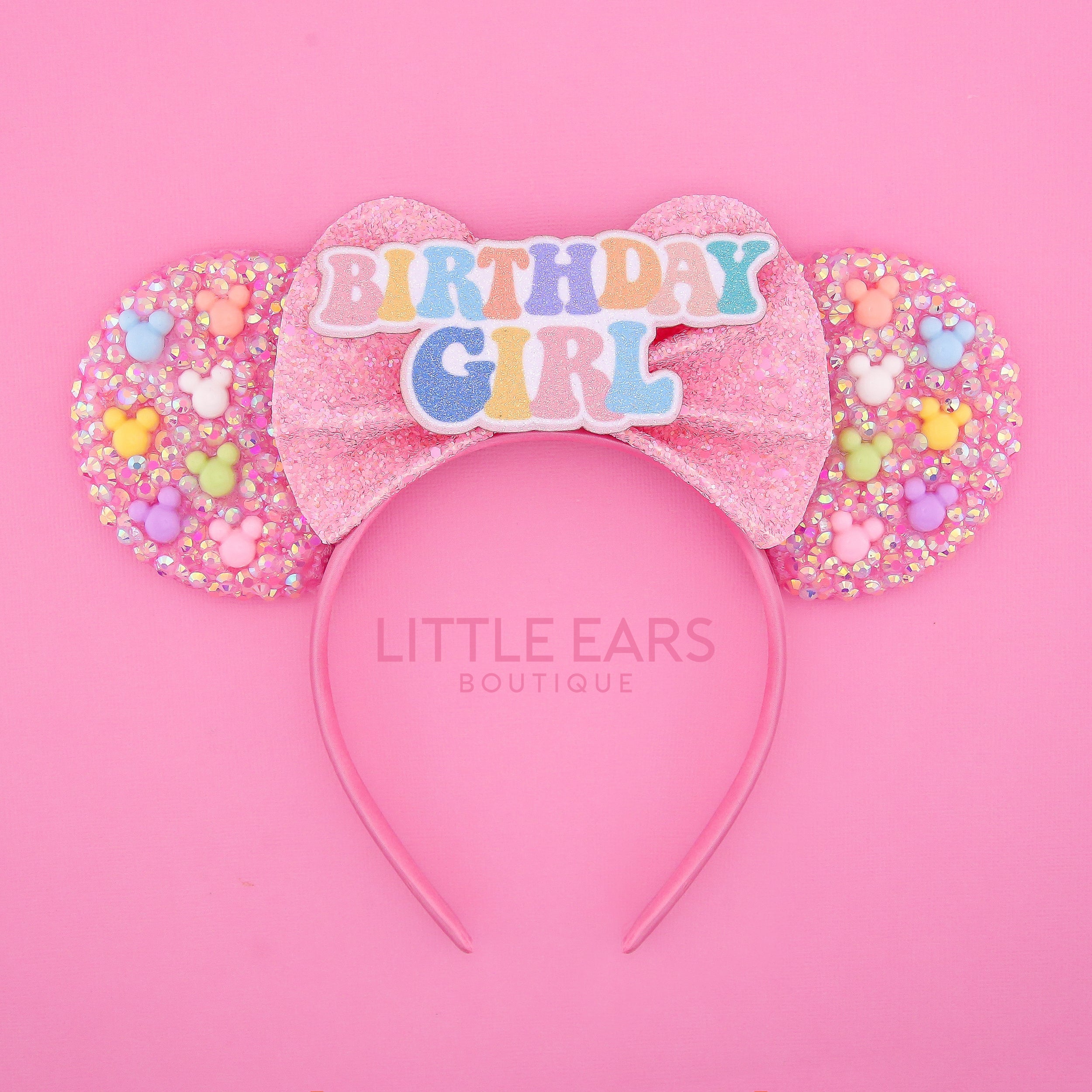 Pink Bow Sparkle Mickey Ears