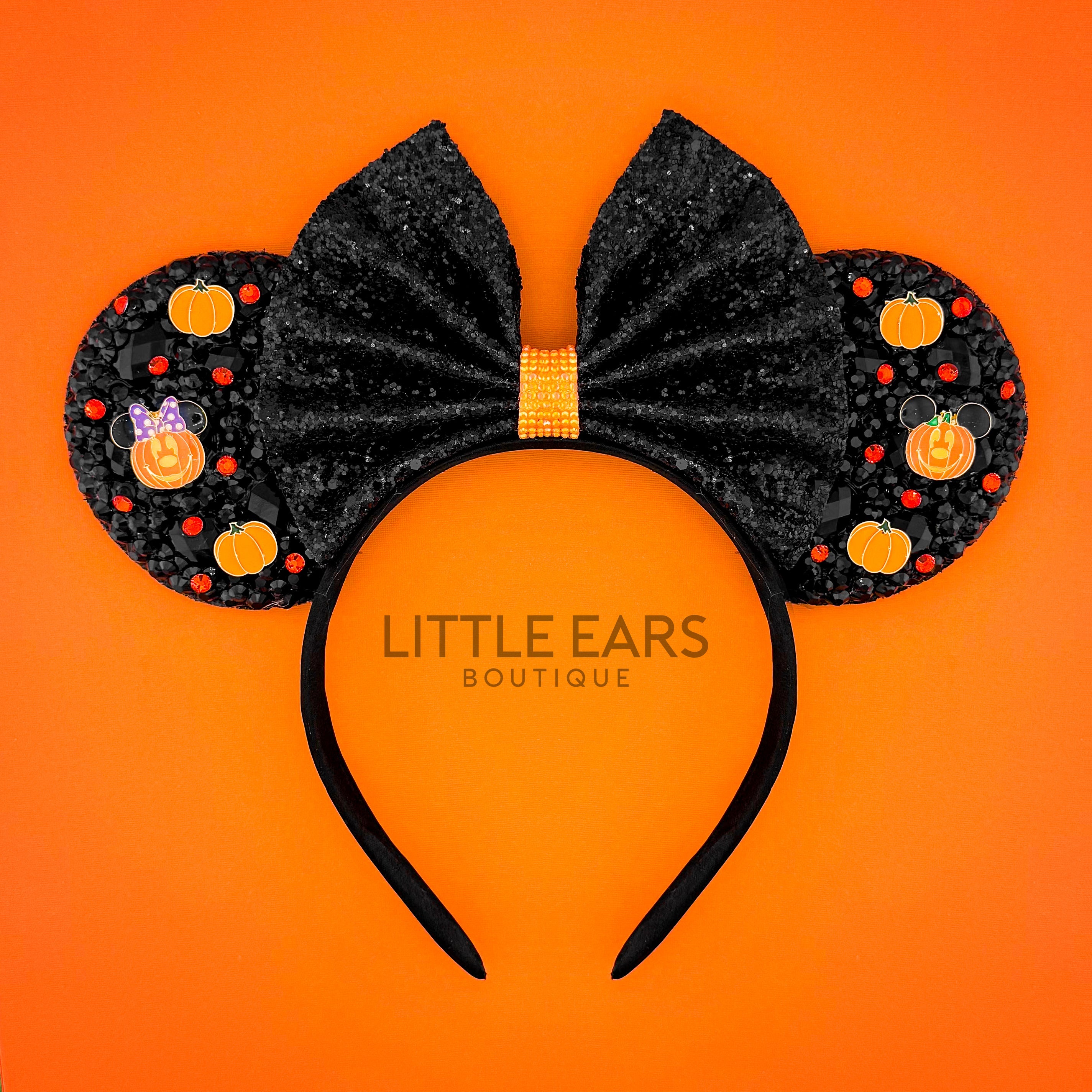 Halloween sparkle theme park ears by Little Ears Boutique