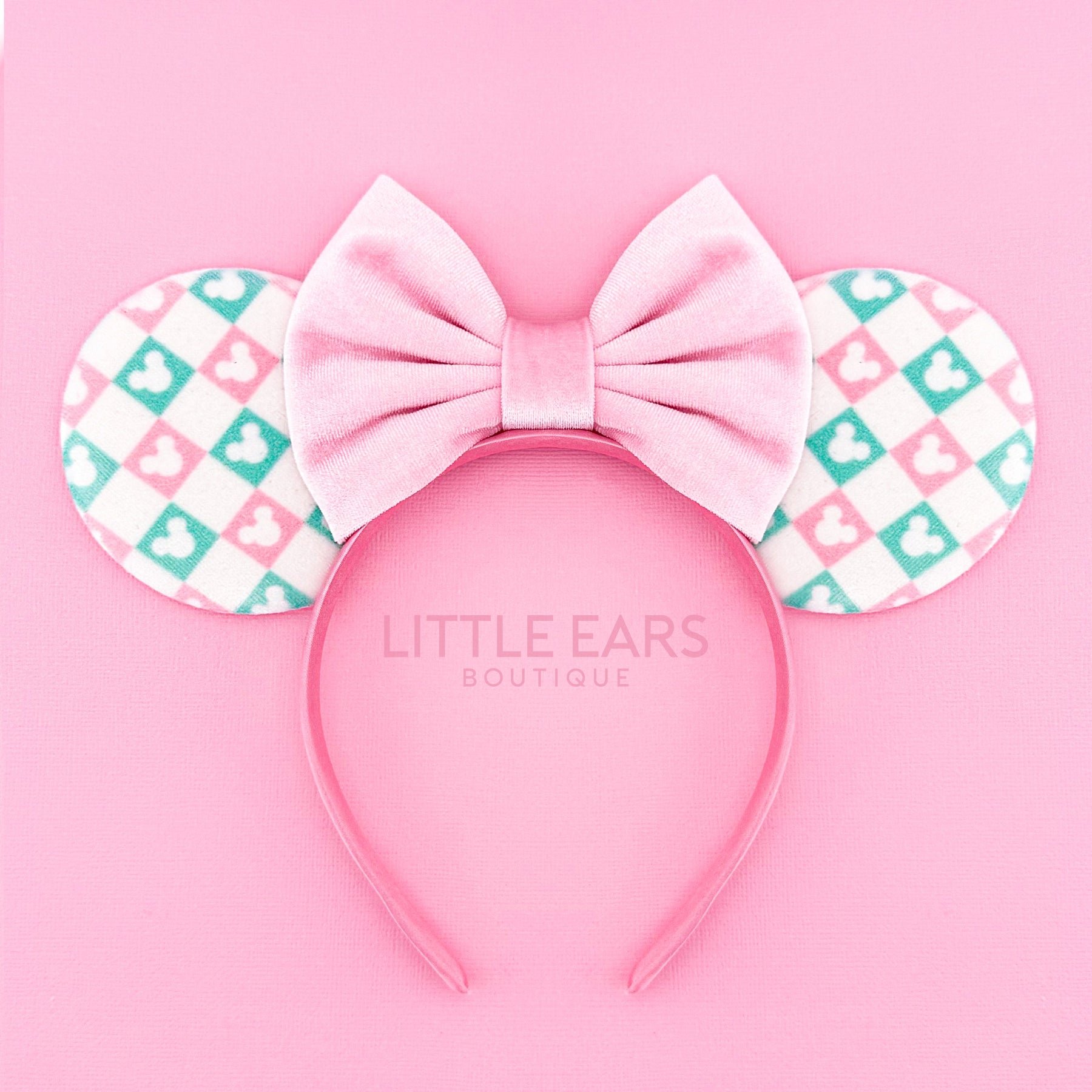 Pink & Mint Christmas Pattern Ears