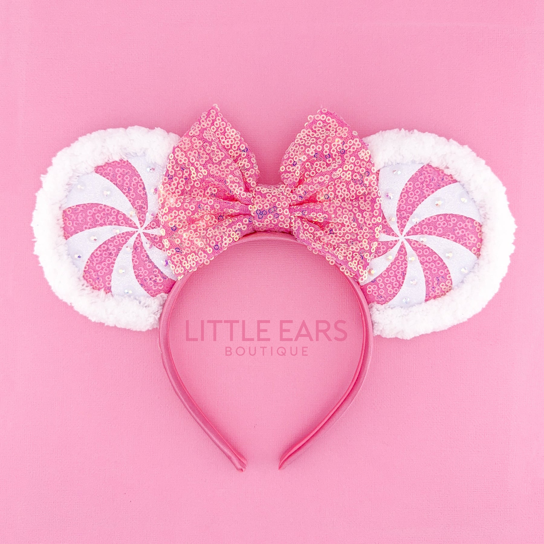 Light Up Pink Candycane Mickey Ears