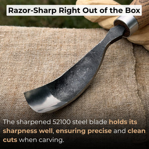 Long Bent (Curved) Gouge, 10 - 45 mm (0.4 - 1.8 inches)