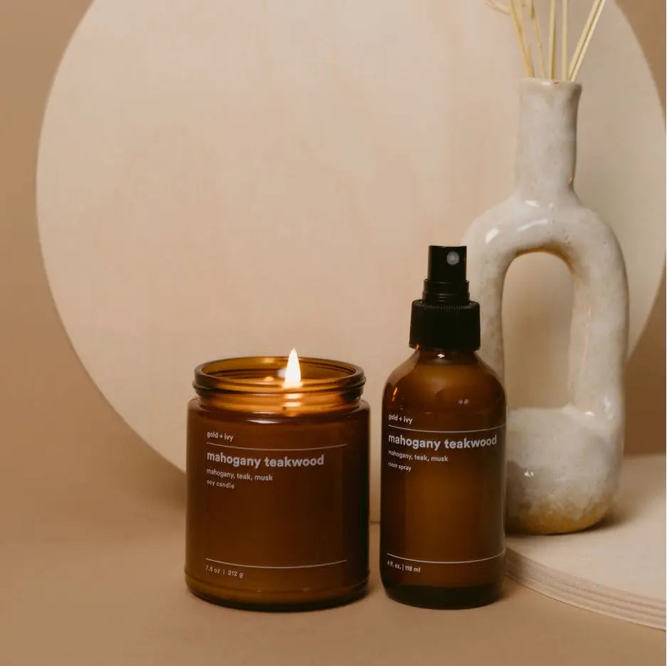 mahogany teakwood room spray gold + ivy