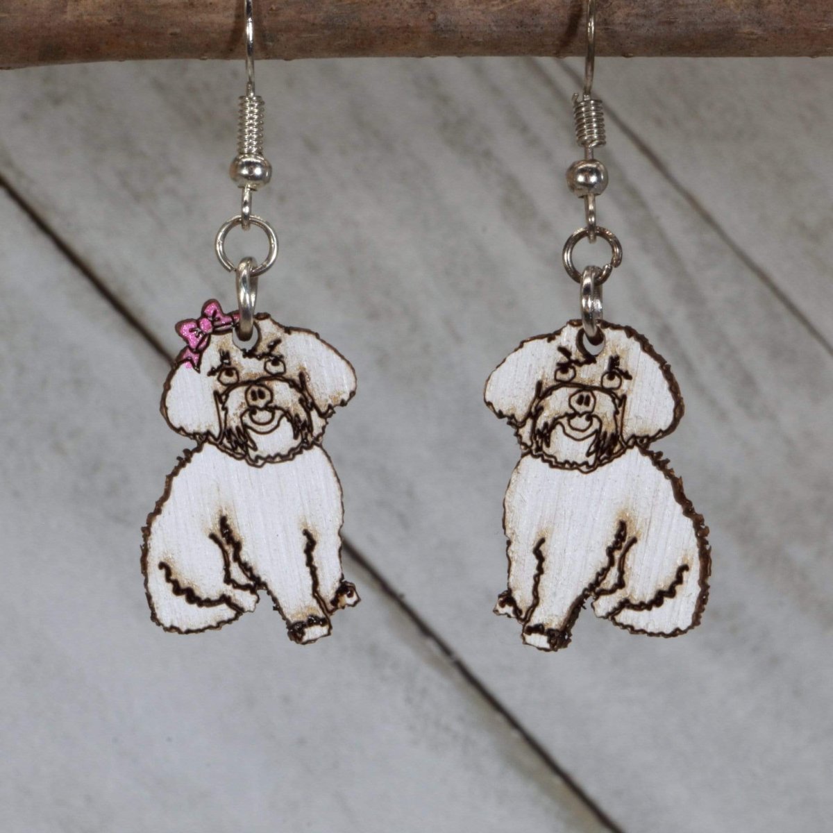 Maltipoo Wooden Earrings | Dog Lover Pet Jewelry