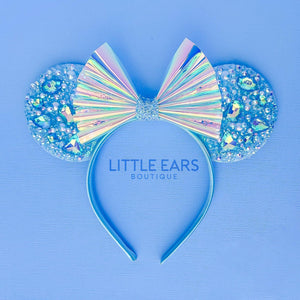 Mint Iridescent Sparkle Mickey Ears