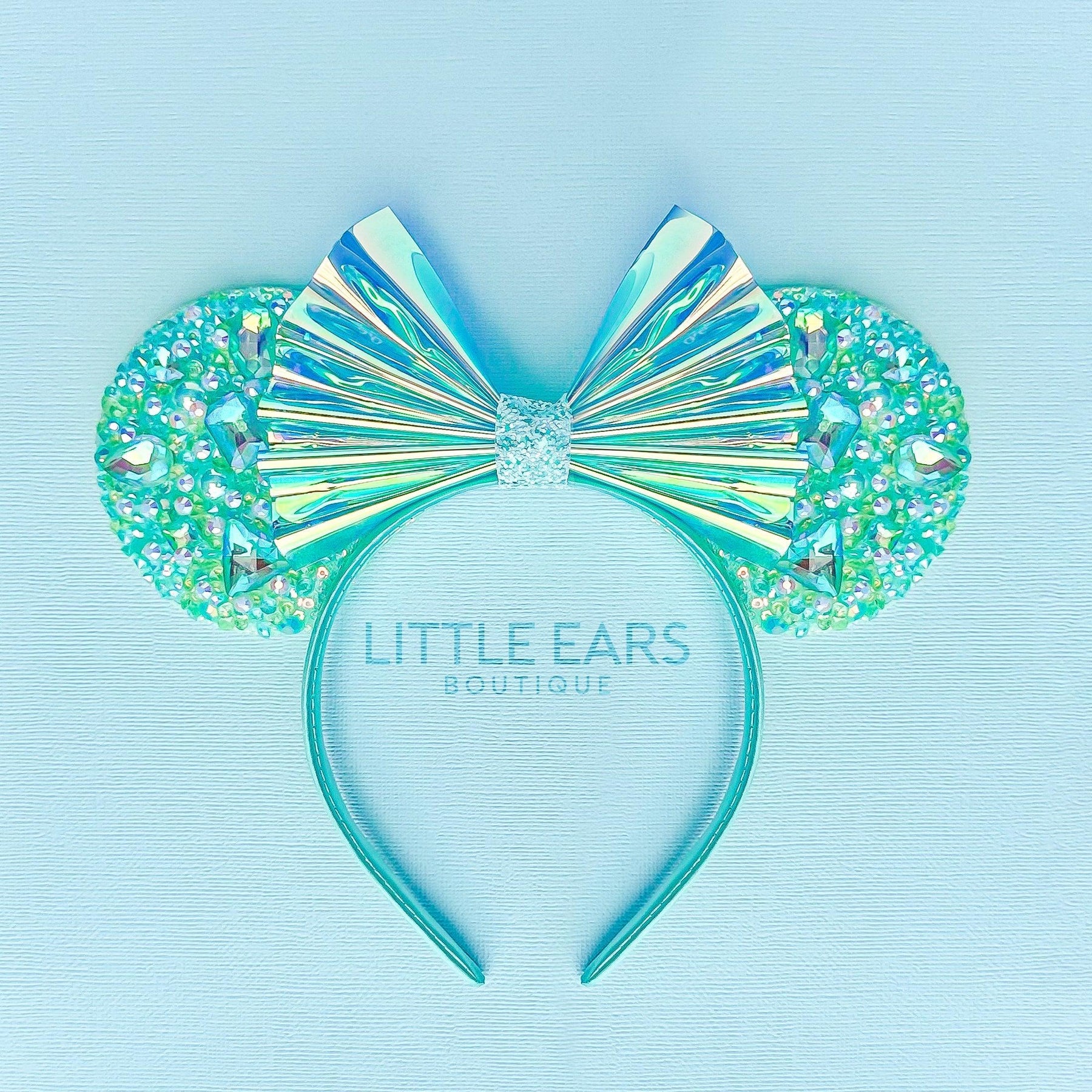 Mint Iridescent Sparkle Mickey Ears