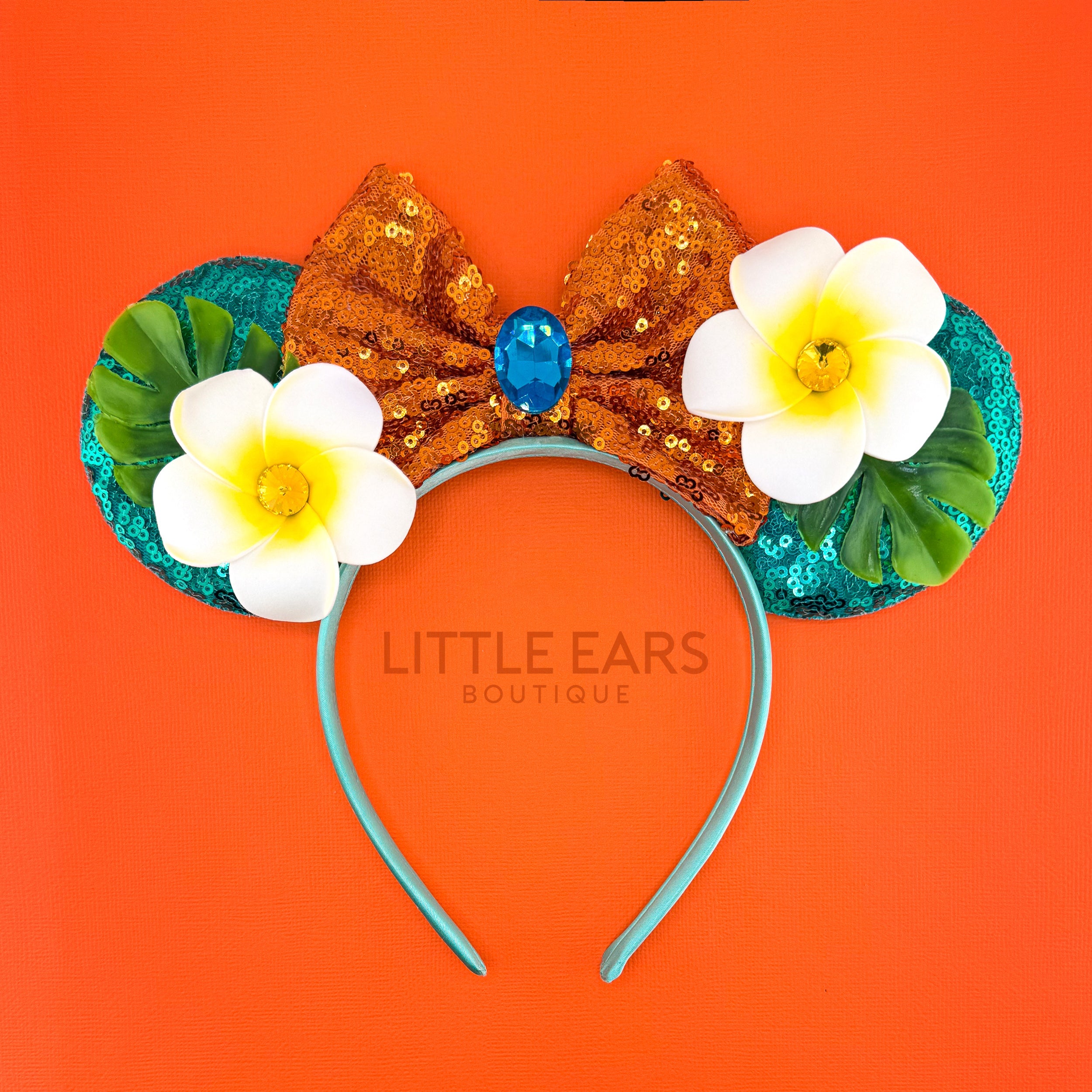 Island girl flowers handmade theme park ears by Little Ears Boutique