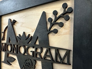 Customizable Split Letter Last Name Monogram - Hidden Gun Storage Wall Decor - Hidden Gun Shelf - Quick Access Concealment Shelf - Secure & Discreet Weapon Hiding Furniture