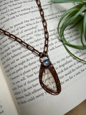 Moonstone and Cicada Wing Necklace