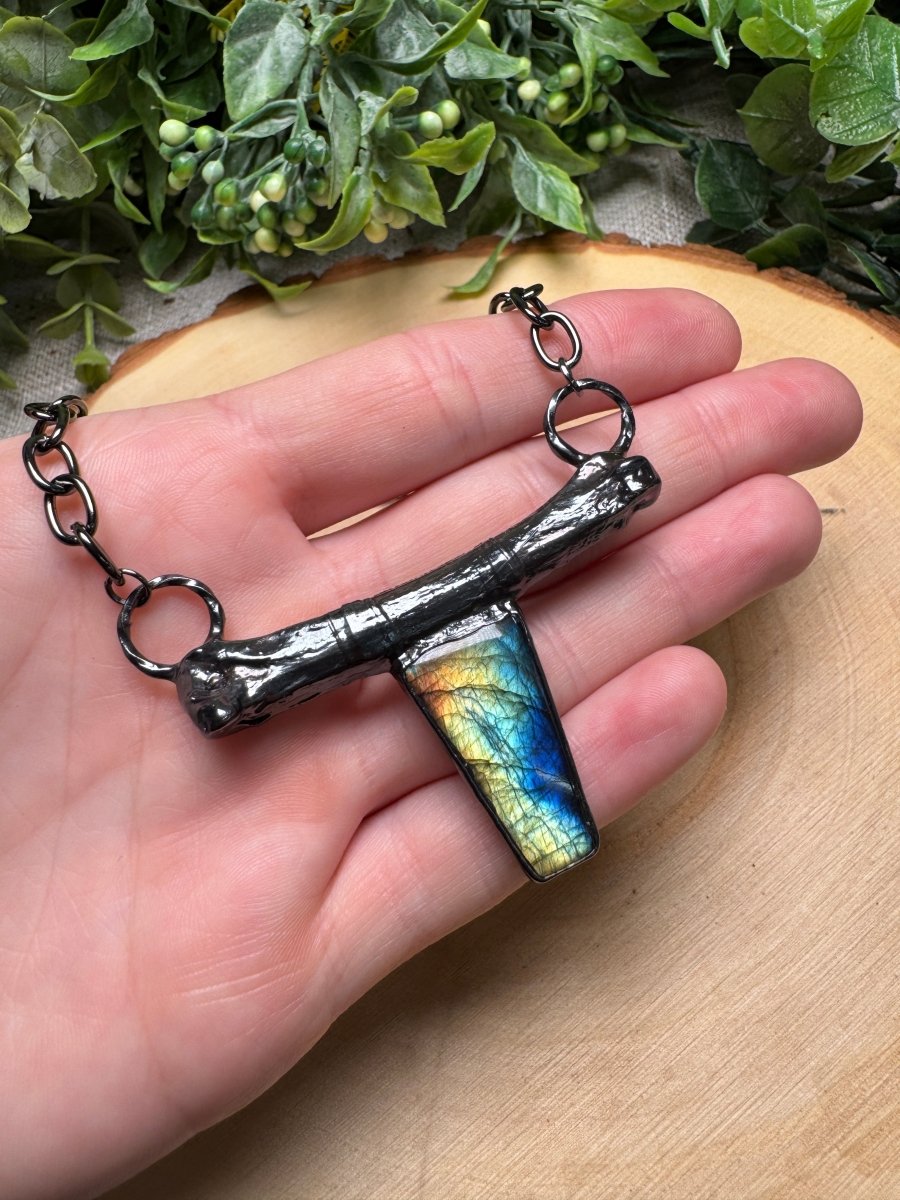 Morgana- Labradorite and Bone Necklace