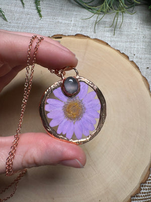 Morwenne- Rose Quartz and Flower Necklace