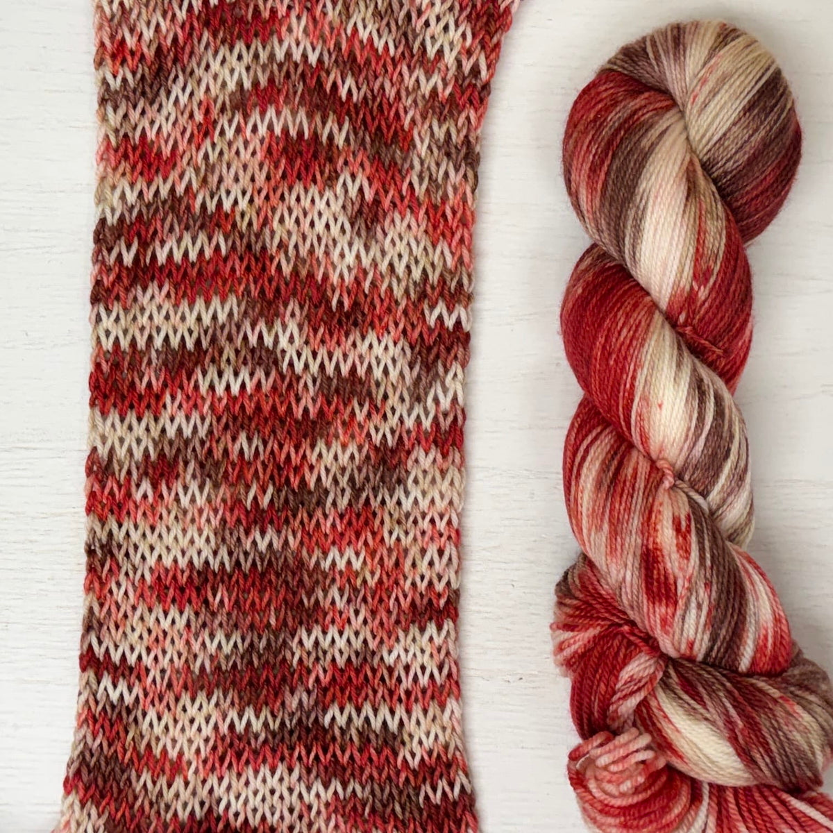 Peppermint Mocha detail view 2 by Mountaintop Yarn