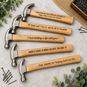 Personalized Engraved Wood Handle Hammer